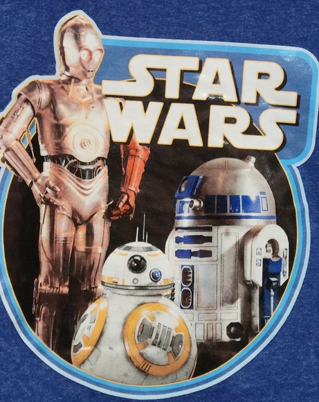 Disney Star Wars Droids V-Neck T-Shirt - Blue-Size Medium - Picture 2 of 7